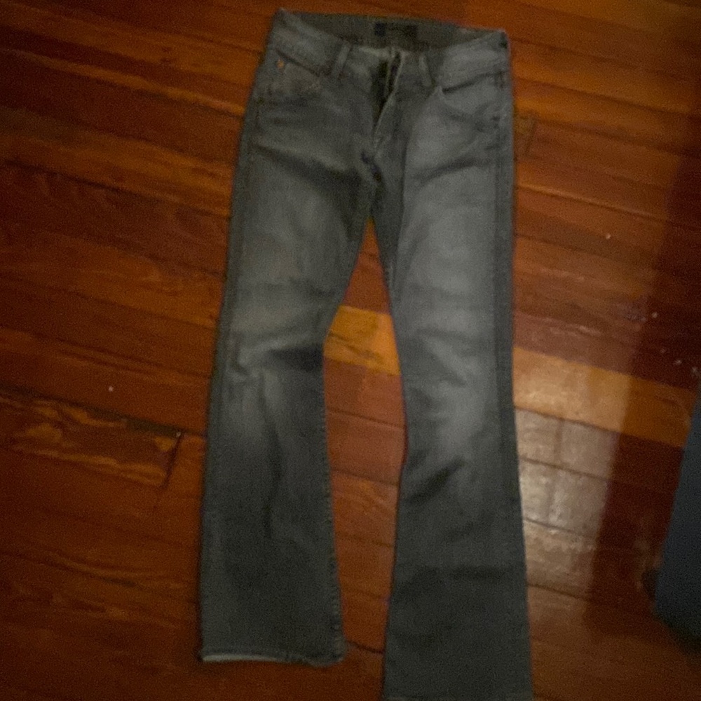 Hudson low rise gray colored jeans with flap button back pockets size 27
